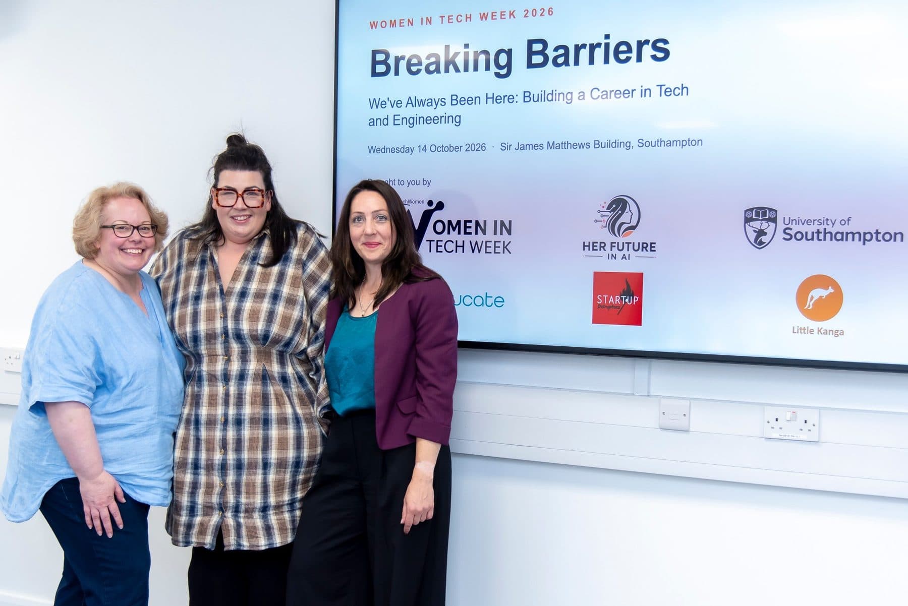 With fellow speakers at Breaking Barriers, Women in Tech Week 2026