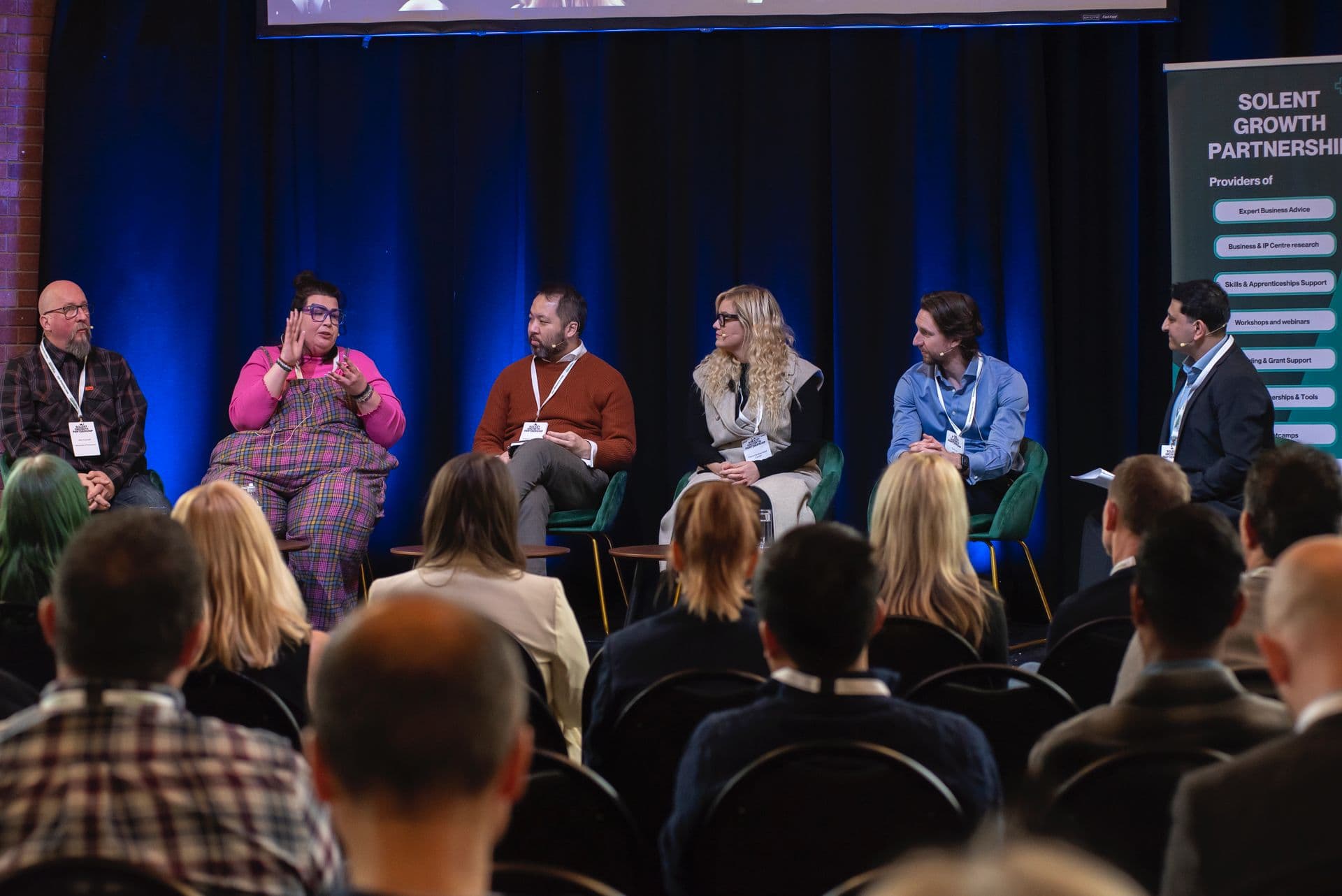 The innovation panel at Solent FutureScape 2026, with Charlie speaking